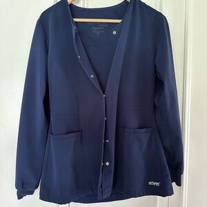 Navy blue Greys Anatomy Barco scrub jacket